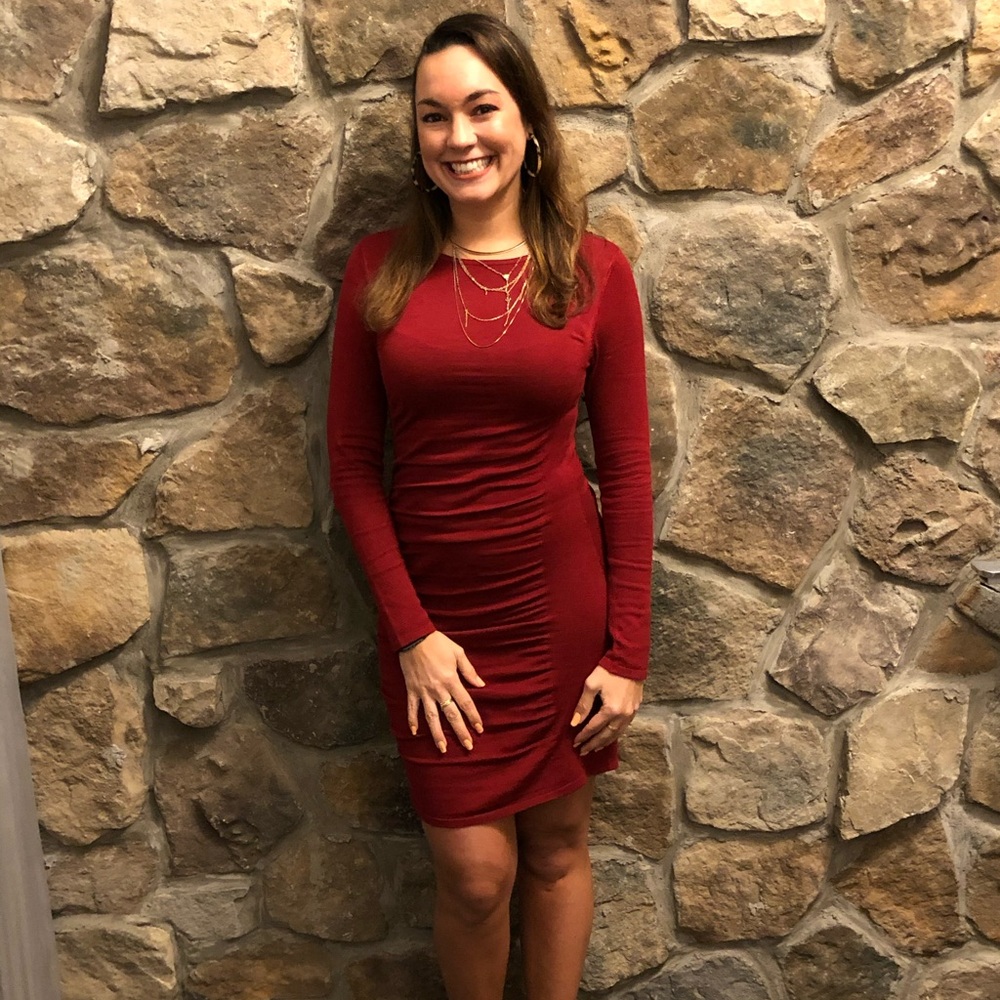 Express maroon light sweater dress